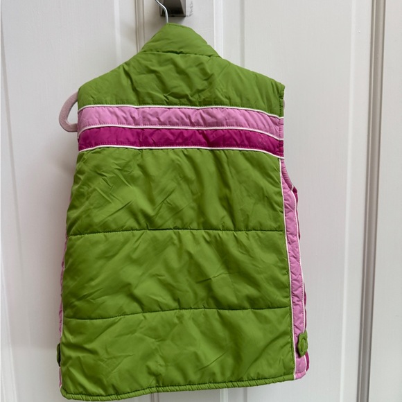 Nautica Girls Size 4 XS Green and Pink Striped Zip Up Puffer Vest - Picture 5 of 5